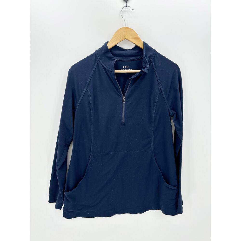 J. Jill Fit Blue Fit Out & About Popover Women Sz S Quarter Zip Pullover Nylon
